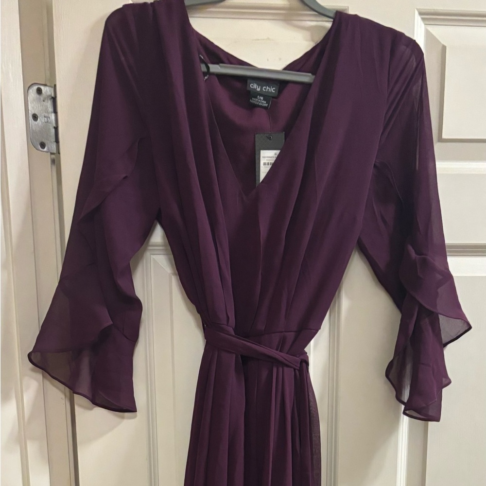 Size 16 City Chic Ruffled Maxi Dress NWT